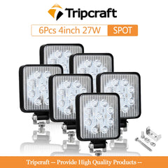 Tripcraft 4inch 4in 27W 48W LED Work Light Offroad Car 4WD Truck Tractor Boat Trailer 4x4 SUV ATV 12V 24V Spot LED Light Bar