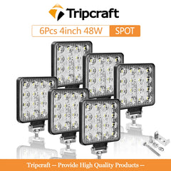 Tripcraft 4inch 4in 27W 48W LED Work Light Offroad Car 4WD Truck Tractor Boat Trailer 4x4 SUV ATV 12V 24V Spot LED Light Bar