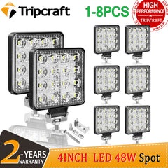 Tripcraft 4inch 4in 27W 48W LED Work Light Offroad Car 4WD Truck Tractor Boat Trailer 4x4 SUV ATV 12V 24V Spot LED Light Bar