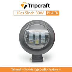 Tripcraft 5in 30W LED Work Lights Headlights 5inch For Polaris ATV UTV Offroad 4x4 SUV Pickup Truck Front Fog Light Driving Lamp