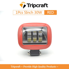 Tripcraft 5in 30W LED Work Lights Headlights 5inch For Polaris ATV UTV Offroad 4x4 SUV Pickup Truck Front Fog Light Driving Lamp