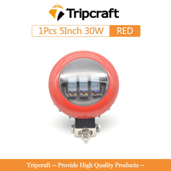 Tripcraft 5in 30W LED Work Lights Headlights 5inch For Polaris ATV UTV Offroad 4x4 SUV Pickup Truck Front Fog Light Driving Lamp
