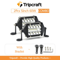 Tripcraft 60W 5INCH LED Work Light LED Light Bars Combo Beam IP67 Waterproof for 4X4 Work Driving Offroad Boat Car Tractor Truck