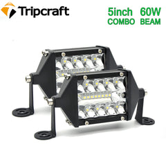 Tripcraft 60W 5INCH LED Work Light LED Light Bars Combo Beam IP67 Waterproof for 4X4 Work Driving Offroad Boat Car Tractor Truck