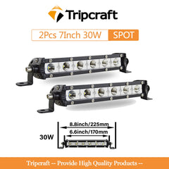 Tripcraft 7-38inch Single Row super Slim LED Light bar LED Work Light Bar 90W 120W 150W 180W 12V 24V For Offroad Car Bus Boat