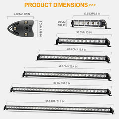 Tripcraft 7-38inch Single Row super Slim LED Light bar LED Work Light Bar 90W 120W 150W 180W 12V 24V For Offroad Car Bus Boat