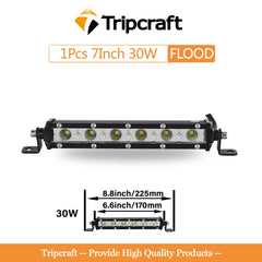 Tripcraft 7-38inch Single Row super Slim LED Light bar LED Work Light Bar 90W 120W 150W 180W 12V 24V For Offroad Car Bus Boat