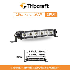 Tripcraft 7-38inch Single Row super Slim LED Light bar LED Work Light Bar 90W 120W 150W 180W 12V 24V For Offroad Car Bus Boat