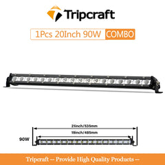 Tripcraft 7-38inch Single Row super Slim LED Light bar LED Work Light Bar 90W 120W 150W 180W 12V 24V For Offroad Car Bus Boat