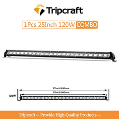 Tripcraft 7-38inch Single Row super Slim LED Light bar LED Work Light Bar 90W 120W 150W 180W 12V 24V For Offroad Car Bus Boat