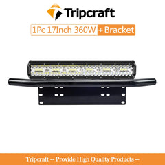 Tripcraft LED Light Bar with 23" Front Bumper Bull Bar Number Plate Holder For 4X4 OffRoad SUV 4WD Auto Car Fog work Light Mount