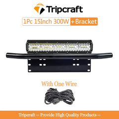Tripcraft LED Light Bar with 23" Front Bumper Bull Bar Number Plate Holder For 4X4 OffRoad SUV 4WD Auto Car Fog work Light Mount