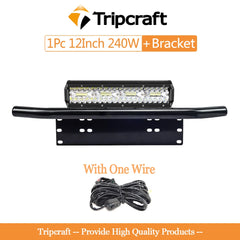 Tripcraft LED Light Bar with 23" Front Bumper Bull Bar Number Plate Holder For 4X4 OffRoad SUV 4WD Auto Car Fog work Light Mount