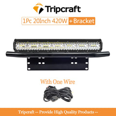 Tripcraft LED Light Bar with 23" Front Bumper Bull Bar Number Plate Holder For 4X4 OffRoad SUV 4WD Auto Car Fog work Light Mount