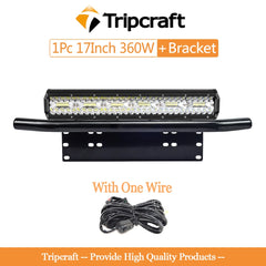 Tripcraft LED Light Bar with 23" Front Bumper Bull Bar Number Plate Holder For 4X4 OffRoad SUV 4WD Auto Car Fog work Light Mount