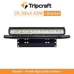 Tripcraft LED Light Bar with 23" Front Bumper Bull Bar Number Plate Holder For 4X4 OffRoad SUV 4WD Auto Car Fog work Light Mount
