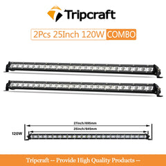 Tripcraft  Slim Single Row led bars light  7/13/20/25/32/38inch LED Work Light Bar combo beam for Car Tractor Boat OffRoad4x4