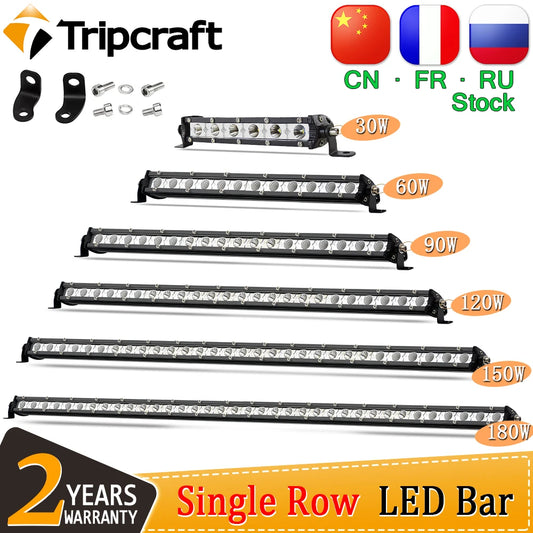 Tripcraft  Slim Single Row led bars light  7/13/20/25/32/38inch LED Work Light Bar combo beam for Car Tractor Boat OffRoad4x4