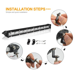 Tripcraft  Slim Single Row led bars light  7/13/20/25/32/38inch LED Work Light Bar combo beam for Car Tractor Boat OffRoad4x4