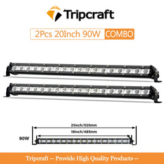 Tripcraft  Slim Single Row led bars light  7/13/20/25/32/38inch LED Work Light Bar combo beam for Car Tractor Boat OffRoad4x4