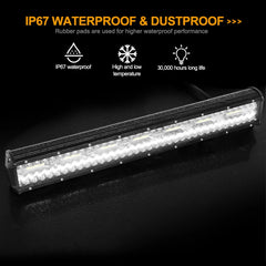 Tripcraft Tri Row LED Light Bar 4 20Inch Remote Wire kit 60W 420W for Car Tractor Boat OffRoad 4x4 Truck SUV ATV Driving 12V 24V