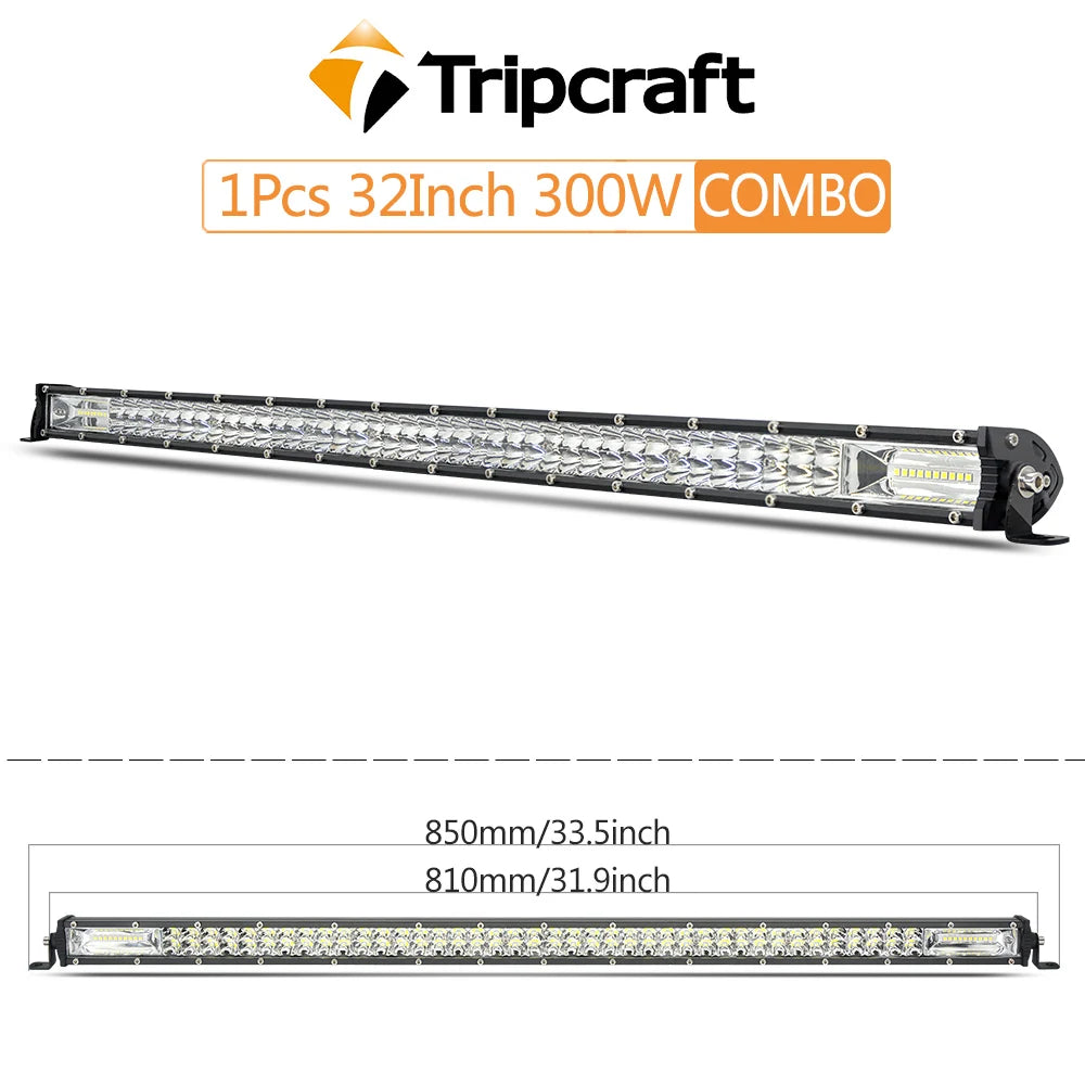 Tripcraft Ultra Slim 32inch 300W LED Light Bar For Tractor 4X4 UAZ Offroad 4WD ATV Truck Car Extra Combo LED Work light Bar