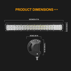 Tripcraft dual rows 20inch LED light Bar with wiring kit 126w combo IP67 for Car Tractor Boat OffRoad 4x4 Truck SUV ATV 12V 24V