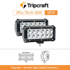 Tripcraft dual rows 4/7/15/17/20in 2row LED Light Bar combo led work light for Car Tractor Boat OffRoad 4x4 Truck SUV ATV 12v24v