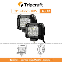 Tripcraft dual rows 4/7/15/17/20in 2row LED Light Bar combo led work light for Car Tractor Boat OffRoad 4x4 Truck SUV ATV 12v24v