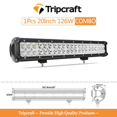 Tripcraft dual rows 4/7/15/17/20in 2row LED Light Bar combo led work light for Car Tractor Boat OffRoad 4x4 Truck SUV ATV 12v24v