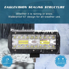Tripraft 4/7inch Led Light Bar Work Light 7in 60W 120W Combo Led Work Light Bar Beam for Offroad Tractor Truck 4x4 SUV CAR ATV