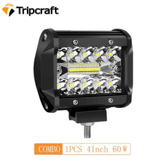 Tripraft 4/7inch Led Light Bar Work Light 7in 60W 120W Combo Led Work Light Bar Beam for Offroad Tractor Truck 4x4 SUV CAR ATV