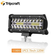 Tripraft 4/7inch Led Light Bar Work Light 7in 60W 120W Combo Led Work Light Bar Beam for Offroad Tractor Truck 4x4 SUV CAR ATV