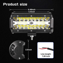 Tripraft 4/7inch Led Light Bar Work Light 7in 60W 120W Combo Led Work Light Bar Beam for Offroad Tractor Truck 4x4 SUV CAR ATV