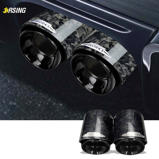 1 Pcs New Style Chrom Black Forged Carbon Fiber   Exhaust Tip Pipe For Mini Cooper  F54 F55 F56 F57 F60 R55 R56 R57 R58 Cooper S