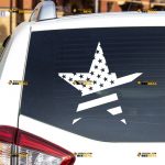 American Flag Sticker Decal Vinyl, Star Shaped Single Color – For Car Truck Bumper Bike Laptop – Custom, Choose Size Color – Die Cut No Background 7431751