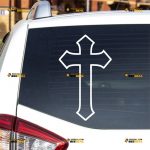 Jesus Cross Sticker Decal Vinyl, God Christ – For Car Truck Bumper Bike Laptop – Custom, Choose Size Color – Die Cut No Background 62931418
