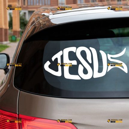 Jesus Fish Sticker Decal Vinyl, Ichthys, Christ God – For Car Truck Bumper Bike Laptop – Custom, Choose Size Color – Die Cut No Background 62931359