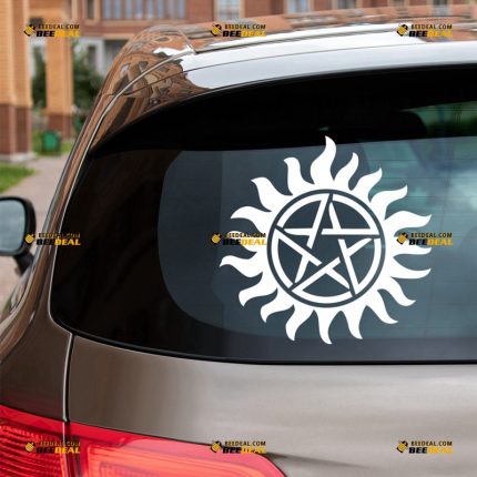 Pentagram Sticker Decal Vinyl, Wicca Pagan Star Sun – For Car Truck Bumper Bike Laptop – Custom, Choose Size Color – Die Cut No Background 7232048