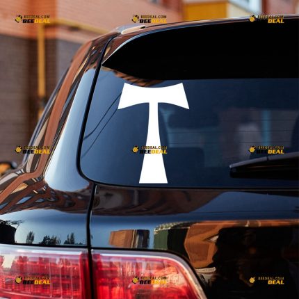 Tau Cross Sticker Decal Vinyl, St. Anthony's Cross – For Car Truck Bumper Bike Laptop – Custom, Choose Size Color – Die Cut No Background 62931405