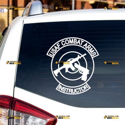 Combat Arms Instructor Sticker Decal Vinyl, Air Force, Single Color Outline – For Car Truck Bumper Bike Laptop – Custom, Choose Size Color – Die Cut No Background 062831529