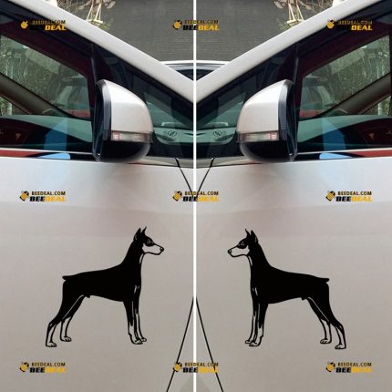 Doberman Pinscher Dog Sticker Decal Vinyl – Mirror Images Reversed – Custom Choose Size Color – For Car Laptop Window Boat – Die Cut No Background 062632025