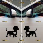 Dachshund Sticker Decal Vinyl, I Love My Dog, Heart – Mirror Images Reversed – Select Custom Size Color, Die Cut No Background, For Car Boat Laptop 062631813