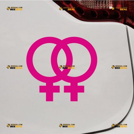 Lesbian Sticker Decal Vinyl, Homosexual Symbol, Pink – Custom, Choose Size Color – For Car Laptop Window Boat – Die Cut No Background