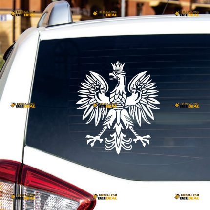 Polish Eagle Sticker Decal Vinyl, Poland Polska Coat Of Arms, Single Color – Custom Choose Size Color – For Car Laptop Window Boat – Die Cut No Background 062232305
