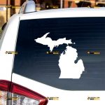 Michigan Sticker Decal Vinyl, State Map Silhouette – Custom Choose Size Color – For Car Laptop Window Boat – Die Cut No Background