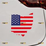 Ohio Sticker Decal Vinyl, State Map And American Flag – Custom Choose Size – For Car Laptop Window Boat – Die Cut No Background