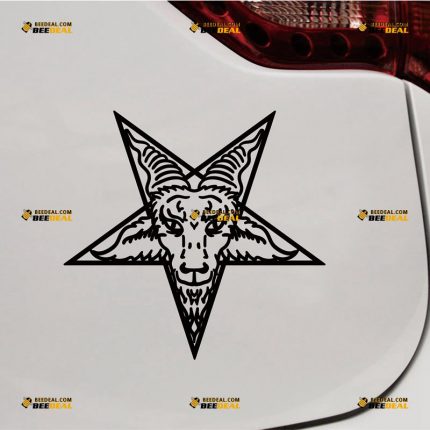 Baphomet Sticker Decal Vinyl, Pentagram, Devil Satanic Goat – Custom Choose Size Color – For Car Laptop Window Boat – Die Cut No Background 062531953