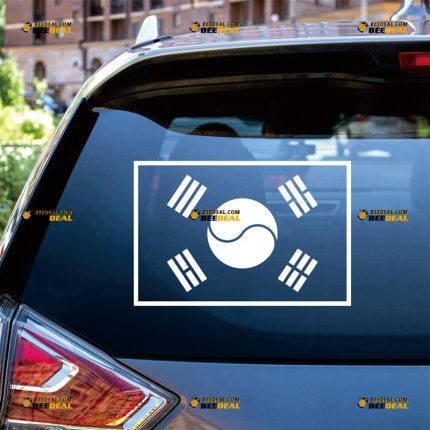 South Korea Sticker Decal Vinyl, Korean Flag, Single Color – Custom Choose Size Color – For Car Laptop Window Boat – Die Cut No Background 062531848
