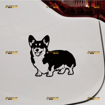 Corgi Sticker Decal Vinyl, Welsh, Dog Puppy – Custom Choose Size Color – For Car Laptop Window Boat – Die Cut No Background 062030009